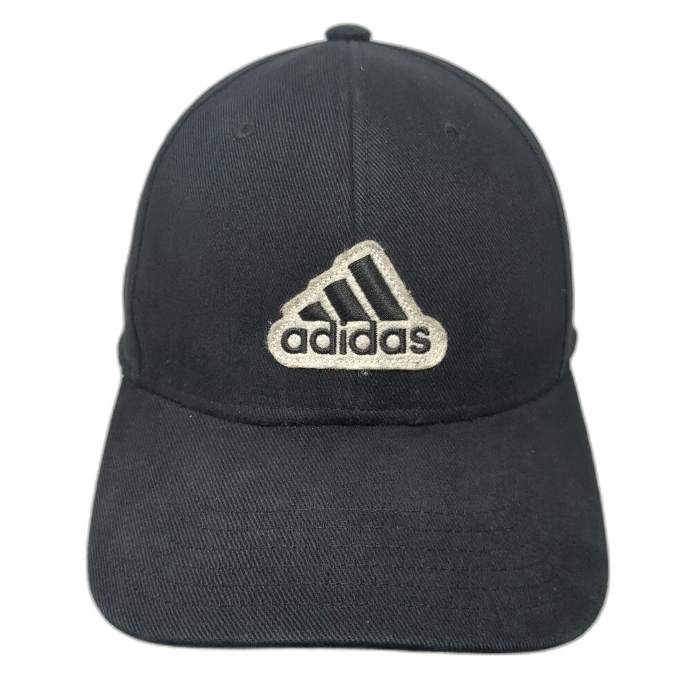 Adidas Snapback Black Hat One Size Embroidered Logo Adjustable 6 Panel Athletic